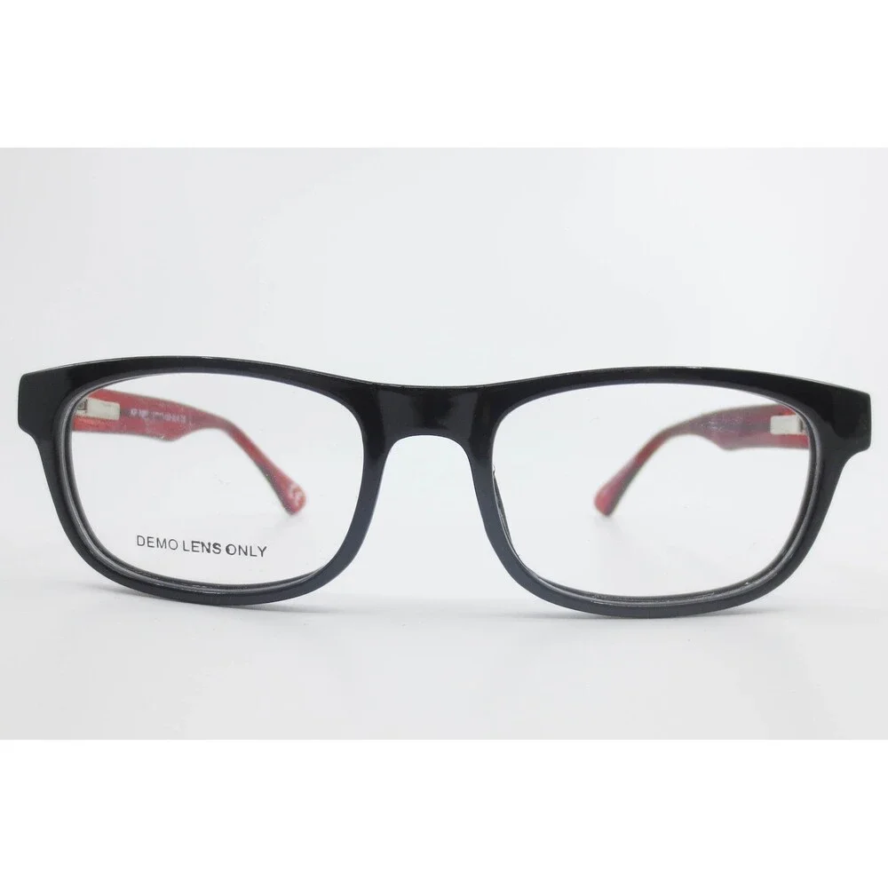 Foster Grant FGX Eyeglasses Black Red Rectangular Frame KP 7000 47-17-130 DG0821